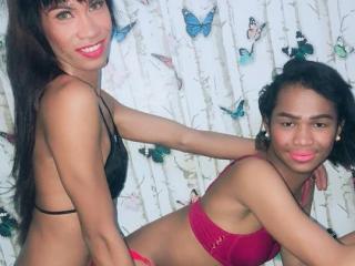 TWONAUGHTYCOUPLE4U - Chat porn with this shaved private part Transsexual couple 