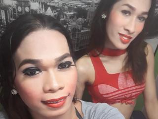 WeLoveToCum - Chat live x with a black hair Transsexual couple 