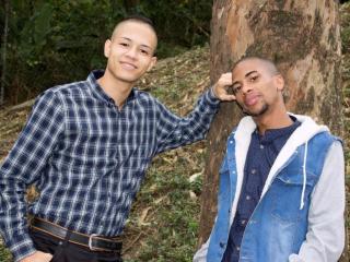 DusttinXDuke - Chat live hard with this black hair Gay couple 