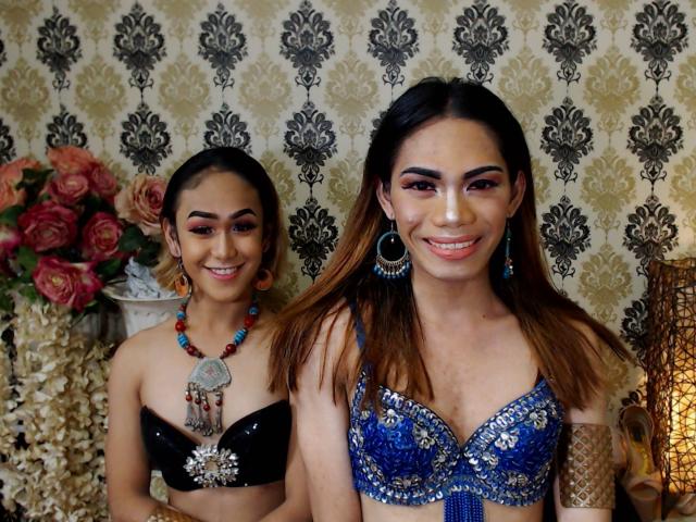 TwoLovelyShemales - online show porn with this slender build Transsexual couple 