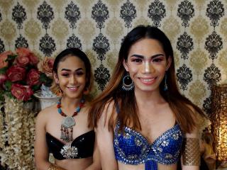 TwoLovelyShemales - Live hard with a charcoal hair Cross-sexual couple 