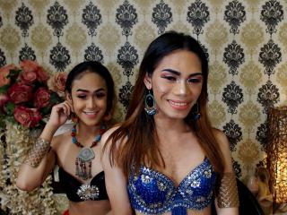 TwoLovelyShemales - Show live hot with this shaved sexual organ Trans couple 